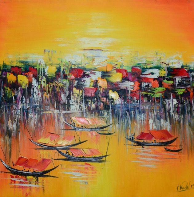 Tranh Sơn Dầu Phố Sông 3